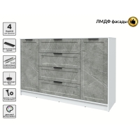 Тумба Тренд КТ-Т160 (Белый ЛДСП/ Керамика ЛМДФ) Ш1600 В1020 Г451